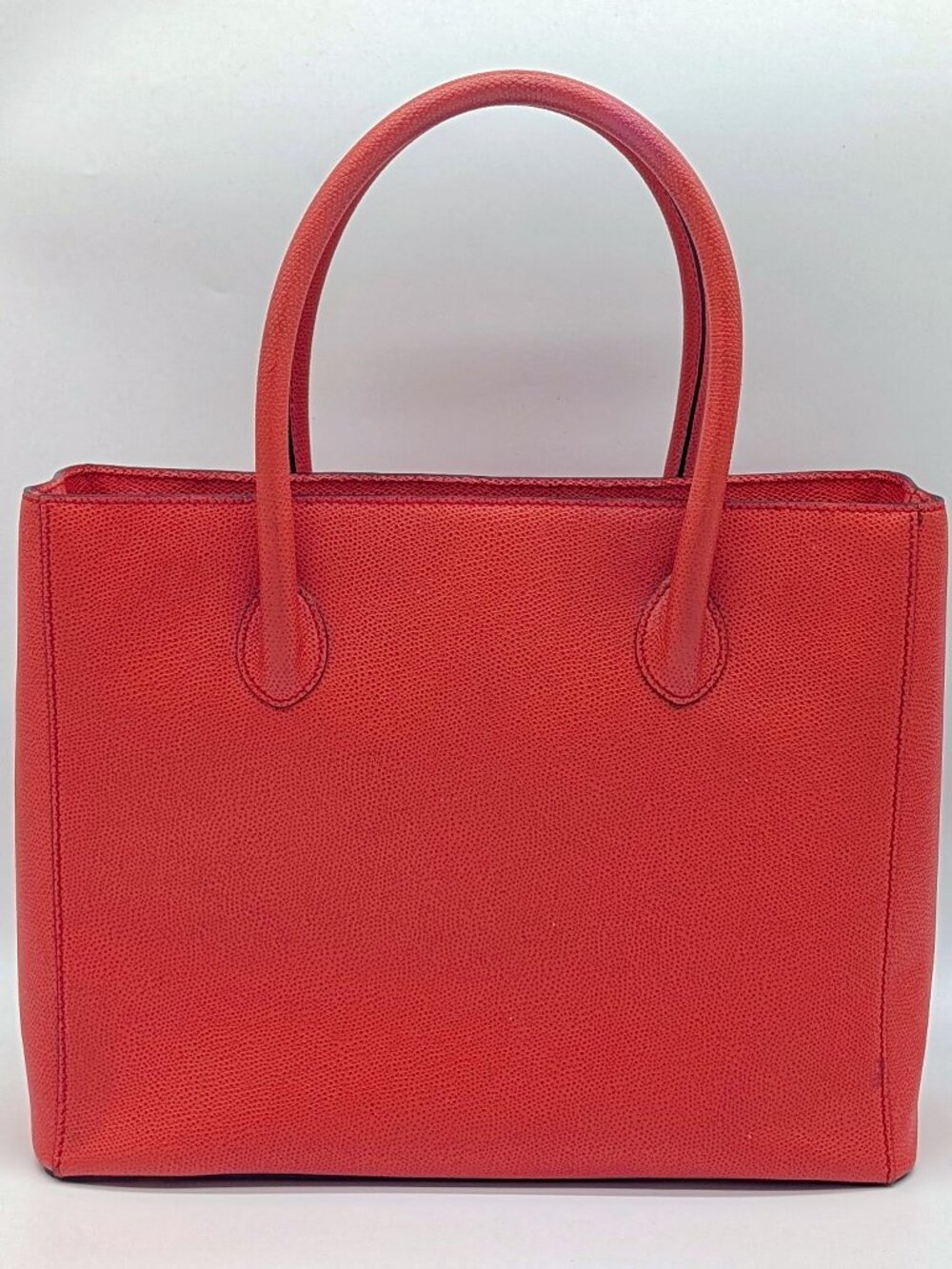 Celine vintage orange pebbled leather tote